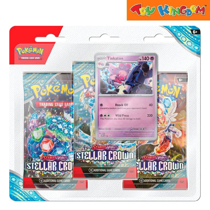 Pokemon SV7 Stellar Crown 3-Blisters Trading Card Game