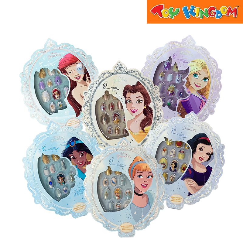 S&Li Cosmetic Disney Princess Glitter Press On Nail Set