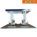 Metal Speed Zone Gulf Oil Gas Station Blue Assembly Playset