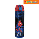 Zippies Lab Marvel Spider-Man Skate Park Black/Blue Flip-Top Insulated Water Bottle