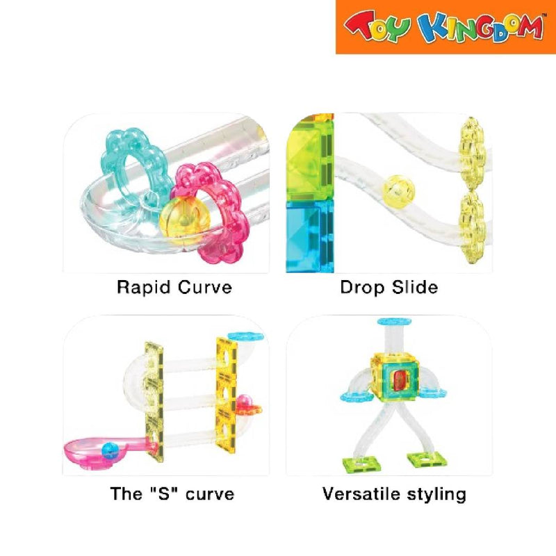 Picasso Tiles 60pcs Mini Diamond Magnetic Marble Run Track Set