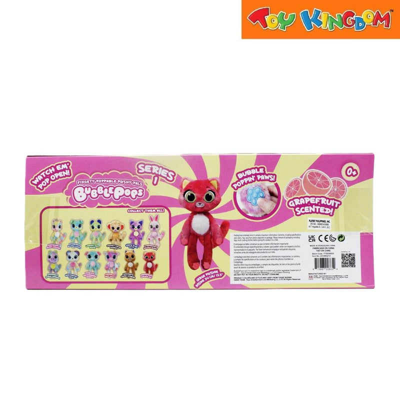 Bubble Pops Series 1 Grapefruit Glimmer Cat Fidgety Poppable Plushy Pals