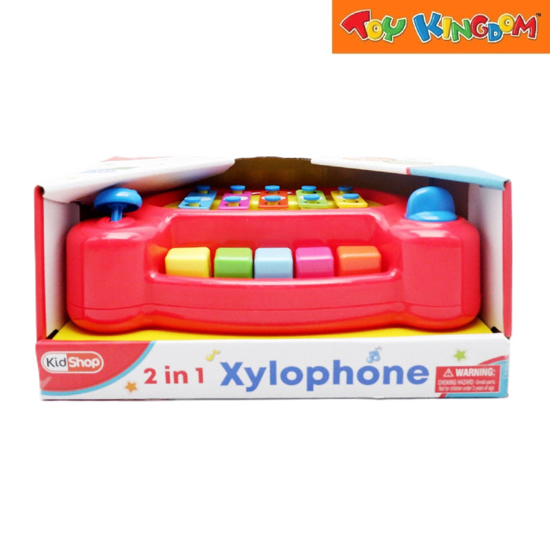KidShop Xylophone Red 2in1 Bright & Colorful Musical Keys