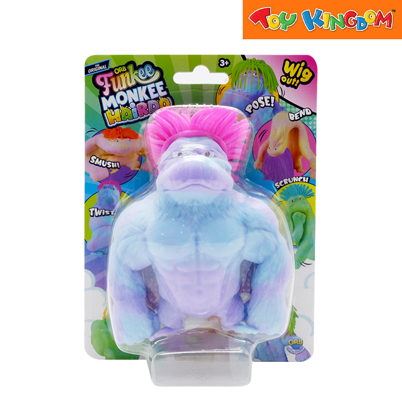 Orb Wig Out Funkee Monkee Hairdo Blue/Purple With Pink Hair Squishy Toys