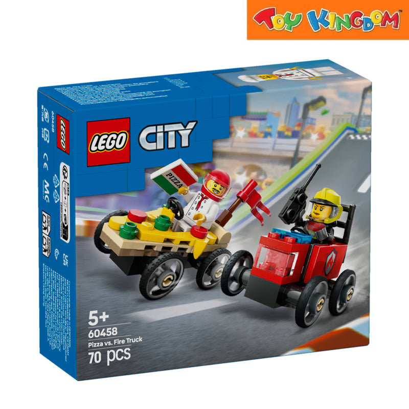 Lego City Pizza Fire Truck 70pcs Building Blocks Toy Kingdom
