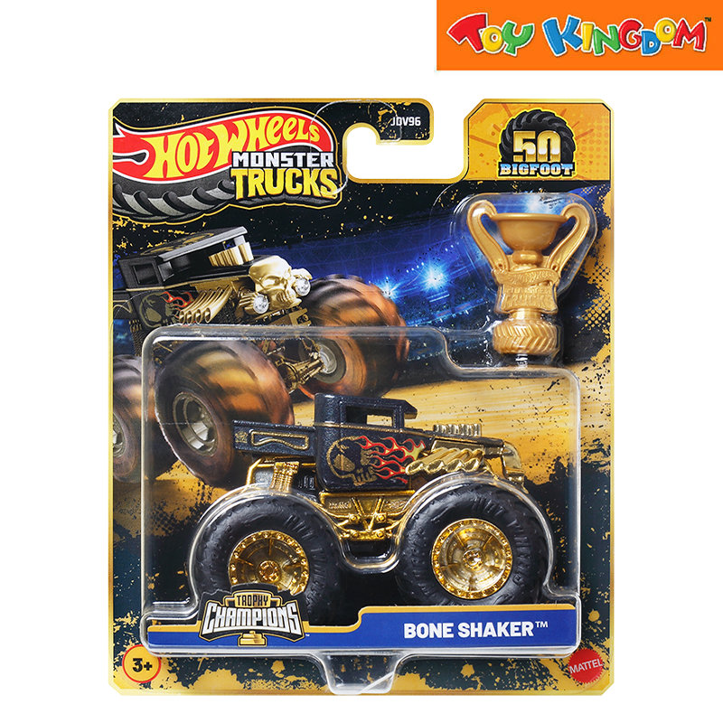 Hot Wheels Bone Shaker 50Th Anniversary Monster Trucks 1:64 Trophy Champion