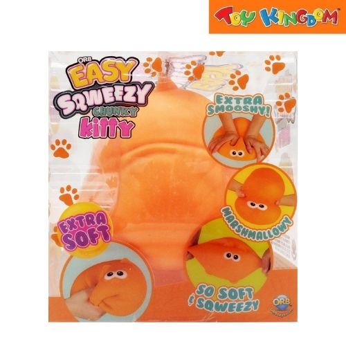 Orb Easy Sqweezy Chunky Kitty Pudge Orange Squishy Toys