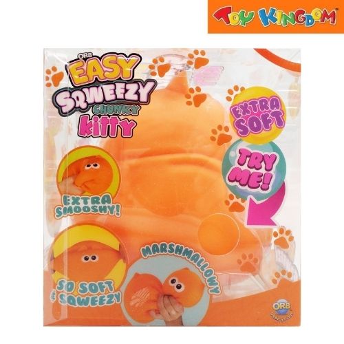 Orb Easy Sqweezy Chunky Kitty Pudge Orange Squishy Toys