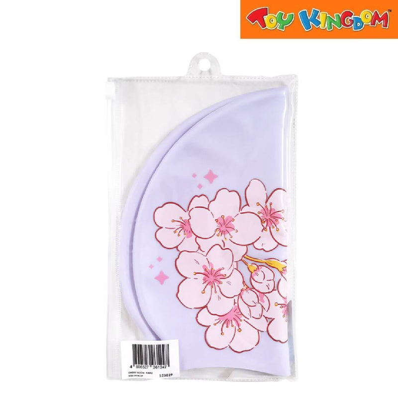Swimzies Fun Colors & Designs Cherry Bloom Purple Kids Swim Cap