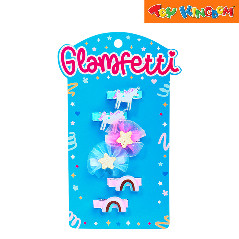 Glamfetti Unicorn Mini Duck Clip 6pcs Set Hair accesorries