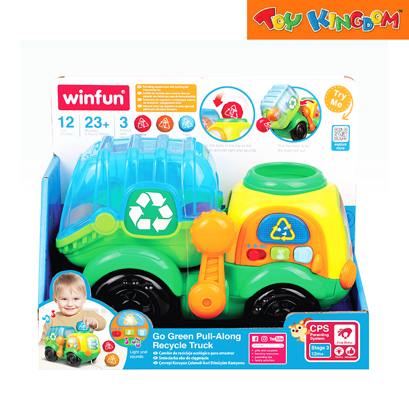 WinFun Go Green Pull Along Recycle Truck