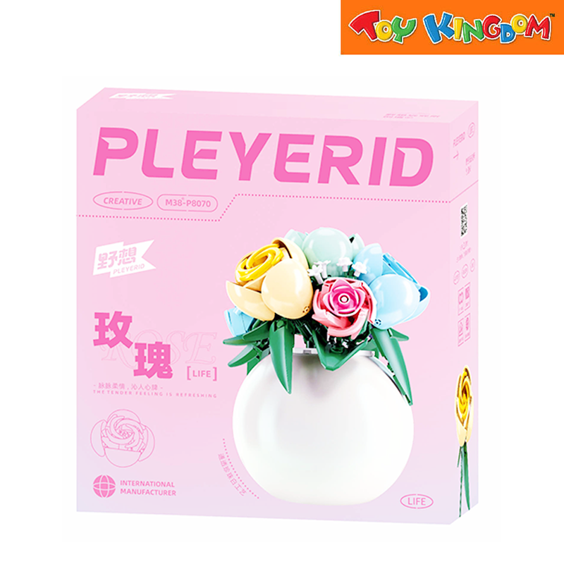 Sluban Playerid Colored Roses in Vase Bricks