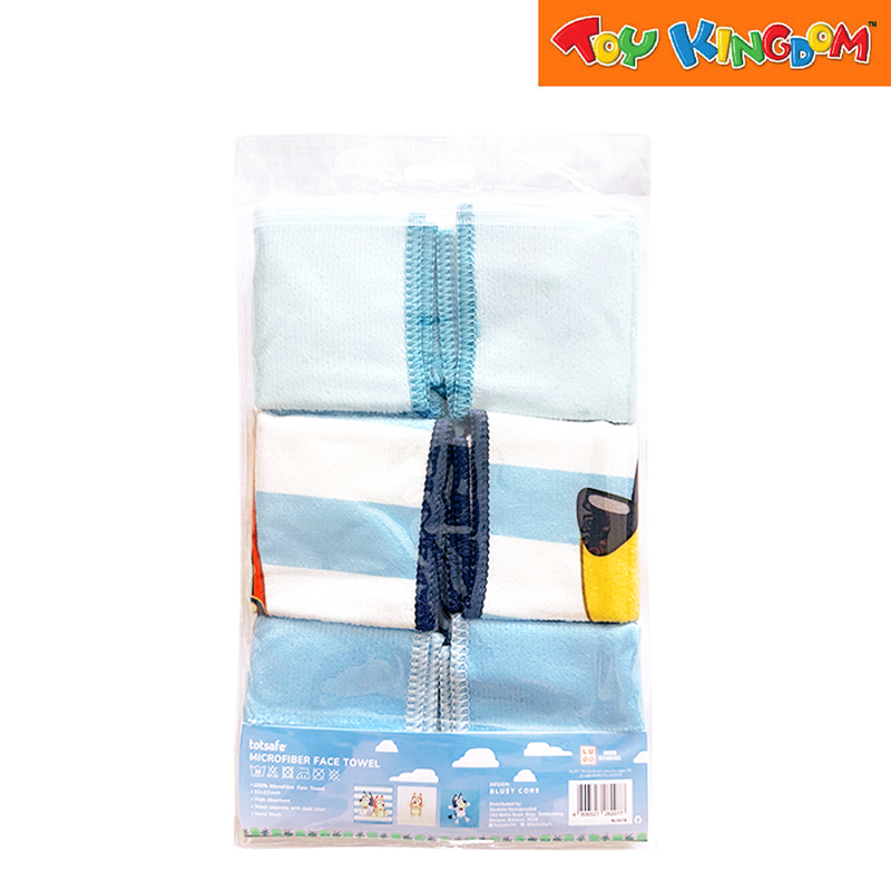 Totsafe Bluey Core Microfiber Face Towel Set (3 pcs)