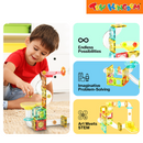PicassoTiles 80-Piece Mini Diamond Magnetic Marble Run Set