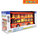 Dream Machine Friction-powered Toy City Bus with Lights and Sounds