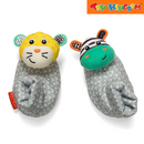 Infantino Foot Rattles Featuring Zebra and Tiger Design