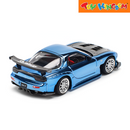 Pop Race Mazda RX7 RE-Amemiya Widebody Blue Chrome 1:64 Car Model