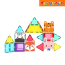 Kebo 62-Piece Wonderful Zoo Magnetic Tiles Building Set