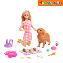 Barbie Doll and Newborn Pups Playset