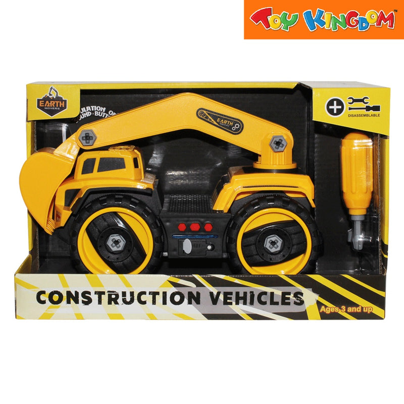 Earth Movers Excavator Truck Construction Vehicles with Lights and Sounds