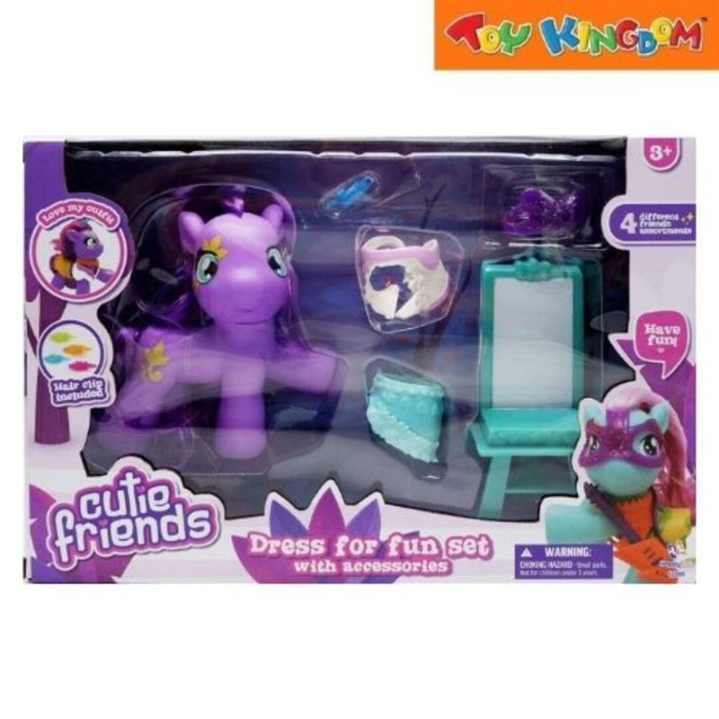 Happy Line Cutie Friends Love My Outfit Purple Pony With Mirror