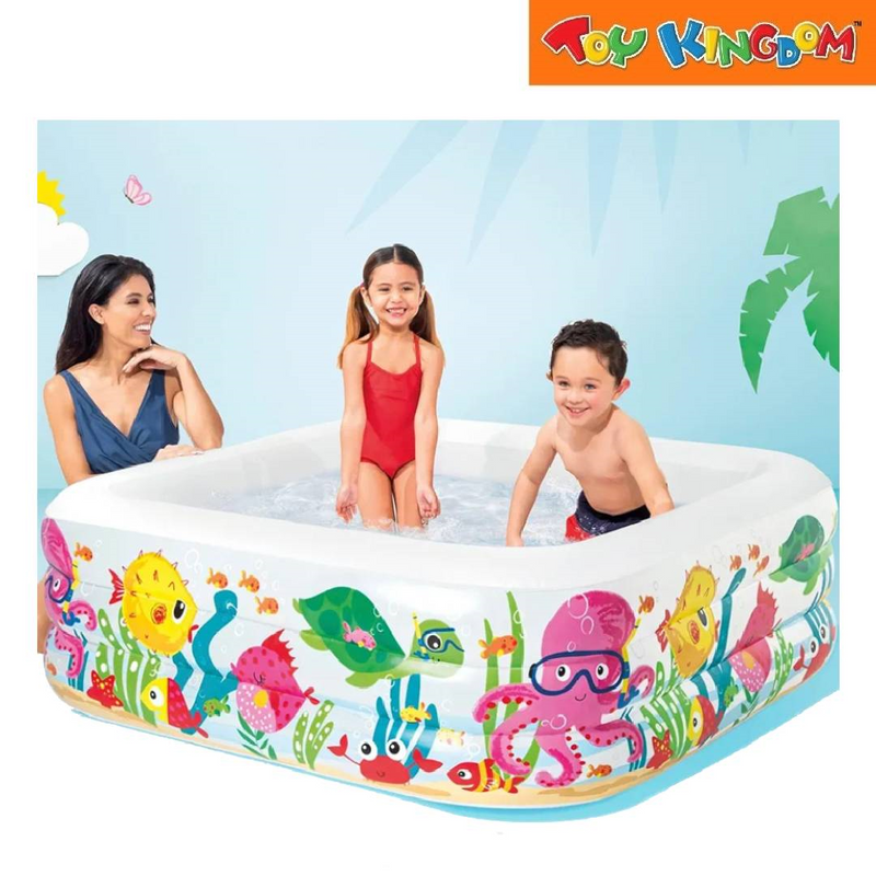 Intex 62.5in x 62.5in x 19.5in Sea Aquarium Inflatable Swimming Pool