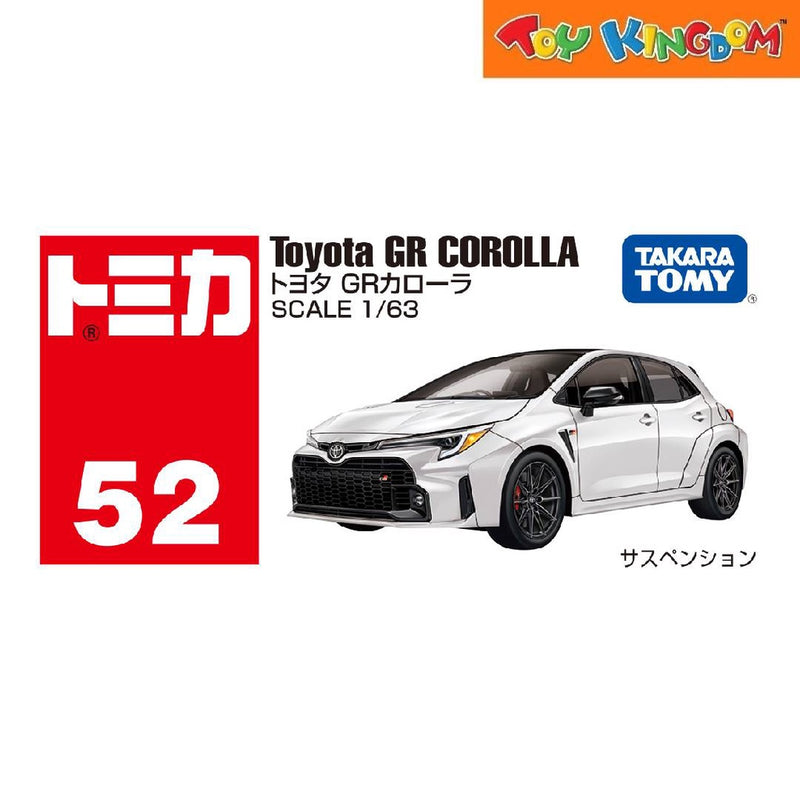 Tomica No. 52 9 Toyota GR Corolla Box White & Black Die-cast