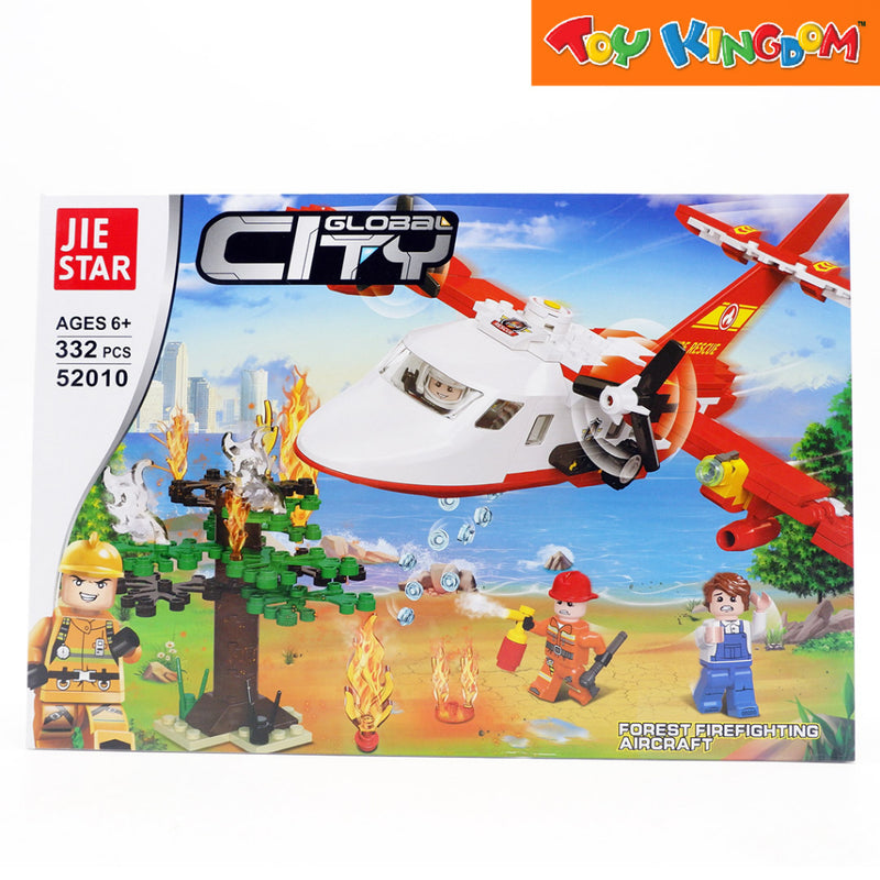 Jie Star Blocks Global City Forest Firefighting Aircraft 332 Pcs Building Blocks