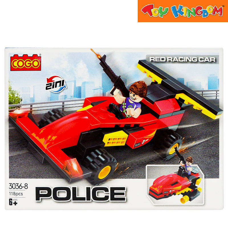 Cogo Police Red Racing Car 118 pcs Building Blocks