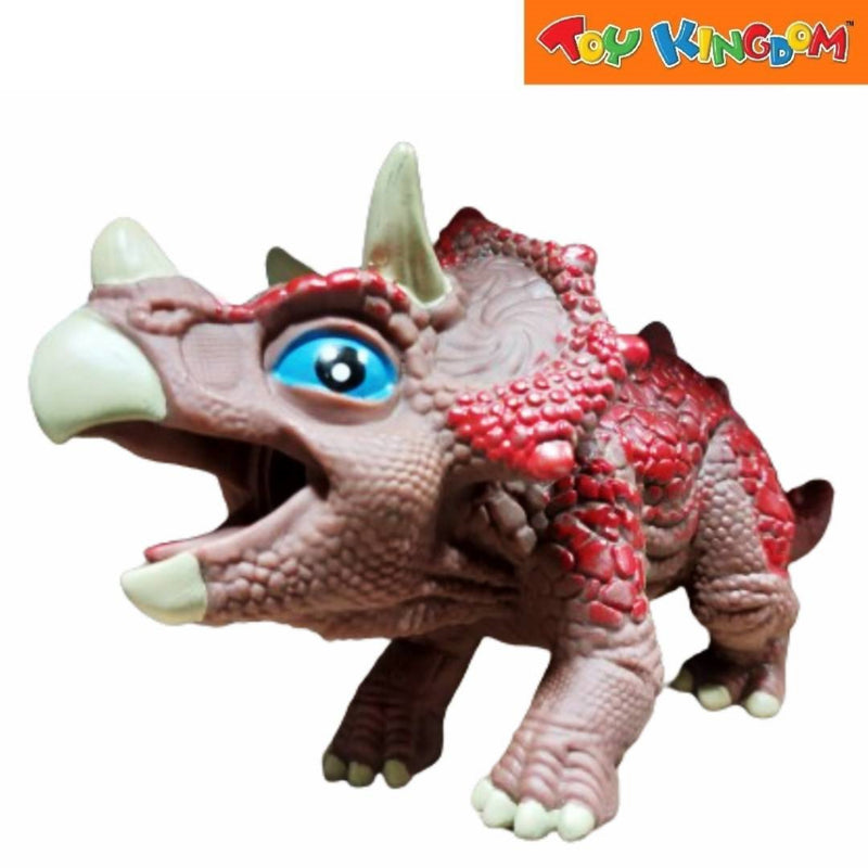 Stomp and Chomp Triceratops Brown Dino Figure