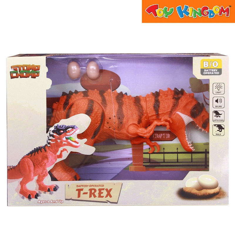 Stomp and Chomp T-Rex Orange Battery Operated Dinosaur