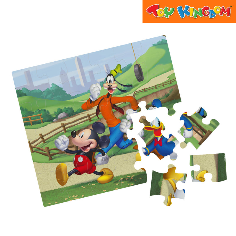 Cardinal Games Disney Jr. Mickey, Donald Duck and Goofy Tall Tower Box 24 pcs Puzzle Set