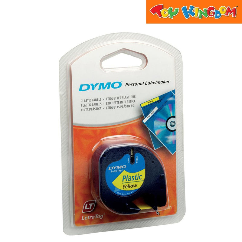 Dymo Letra Tag Yellow Plastic Label