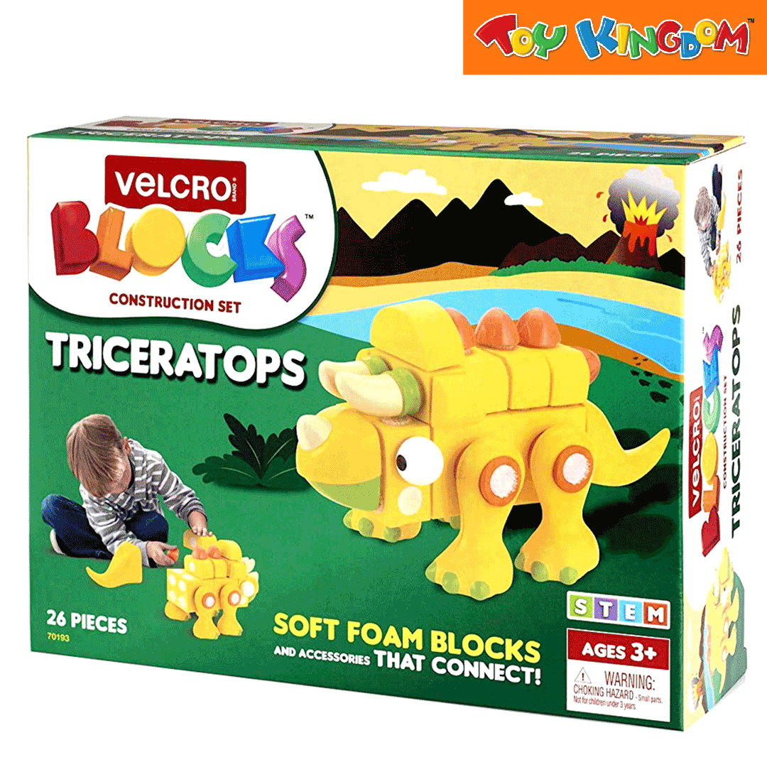 Velcro Triceratops Construction Set Blocks Toy Kingdom