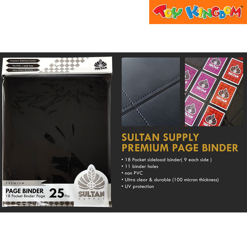 Sultan Premium Black 18 Pocket Binder