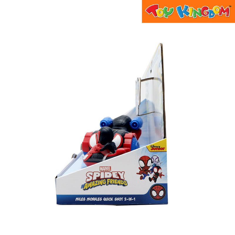 Disney Jr. Marvel Spidey and His Amazing Friends Miles Morales Quick Shot 2-in-1 Vehicle