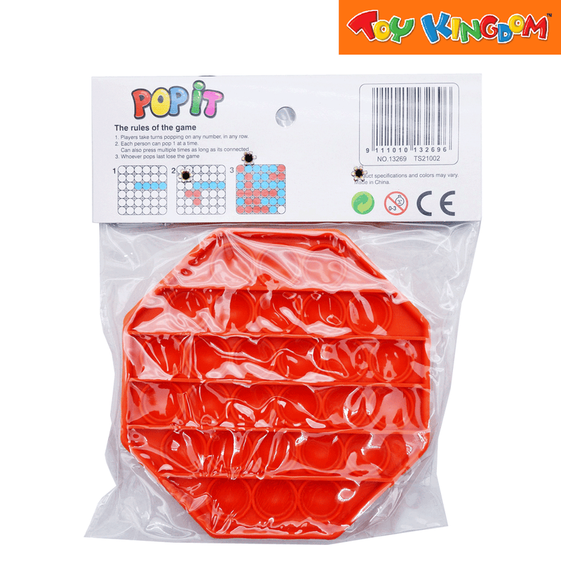 Push and Pop Game Octagon Orange Fidget Toy
