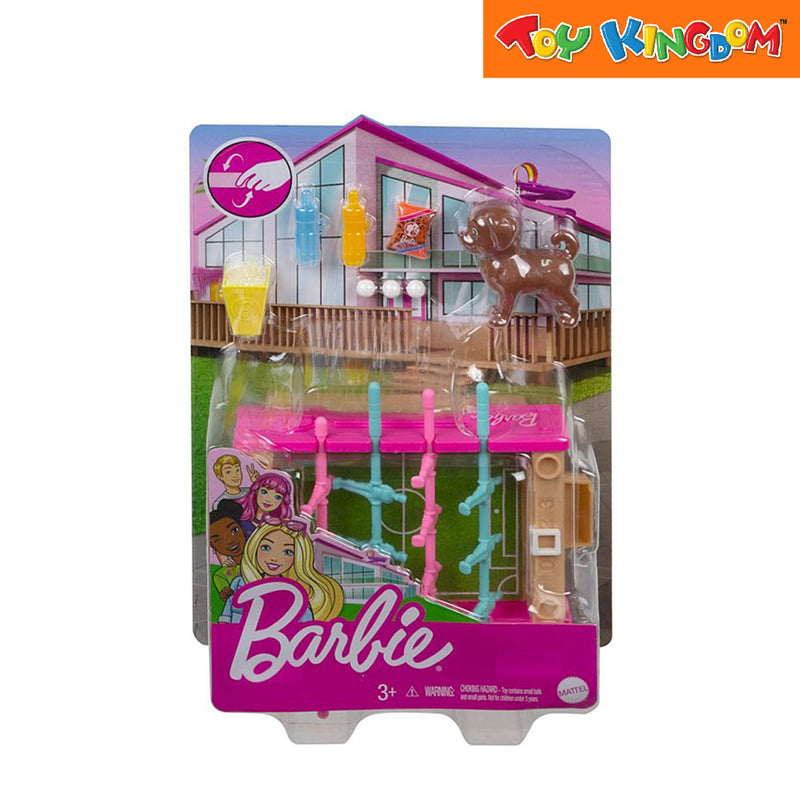 Barbie Mini Playset with Themed Accessories and Pet Game Night Theme Playset