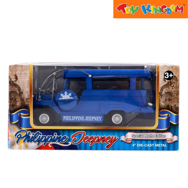 PhilCraft Special Matte Edition Philippine Jeepney Blue 4 inch Die-cast Vehicle