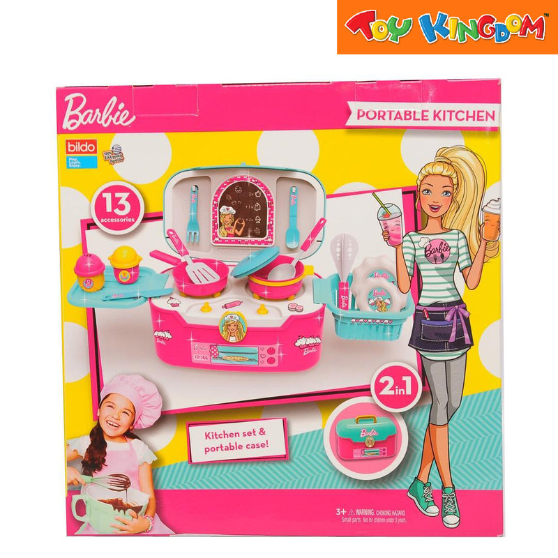 Barbie 2-in-1 Kitchen Set and Portable Case Playset