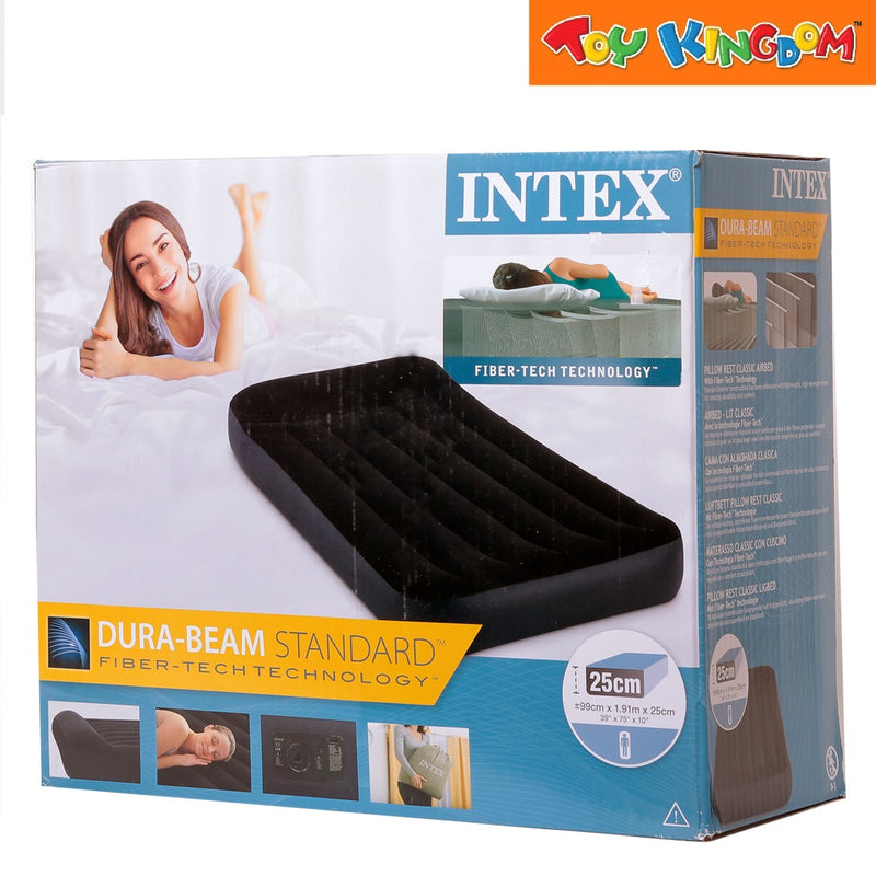 Intex Dura-Beam Standard Pillow Rest Classic Airbed with Fiber-Tech Technology 39 x 75 x 10 inch