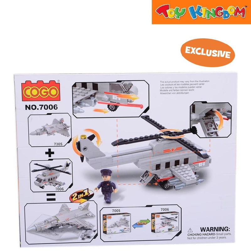 Cogo Military Helicopter Building Blocks