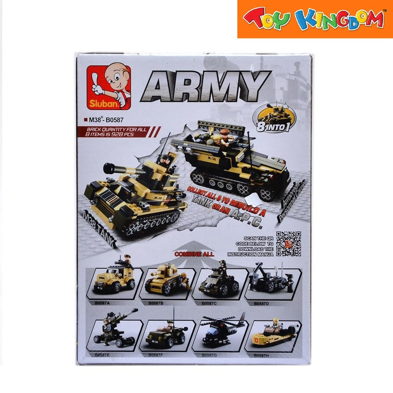 Sluban 174 pcs 8-in-1 Army Building Bricks