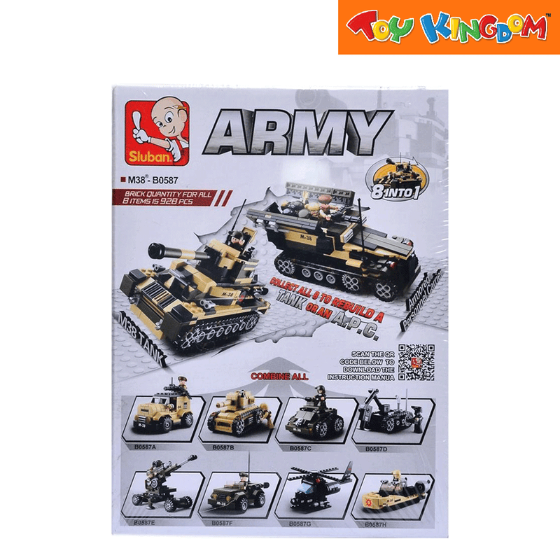 Sluban 8in1 83-pc Army Building Blocks Toy for Kids