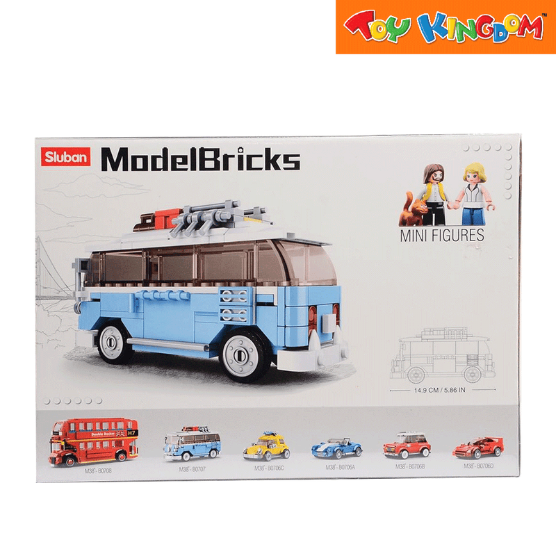 Sluban 227 pcs Classic Hippy Bus Model Bricks