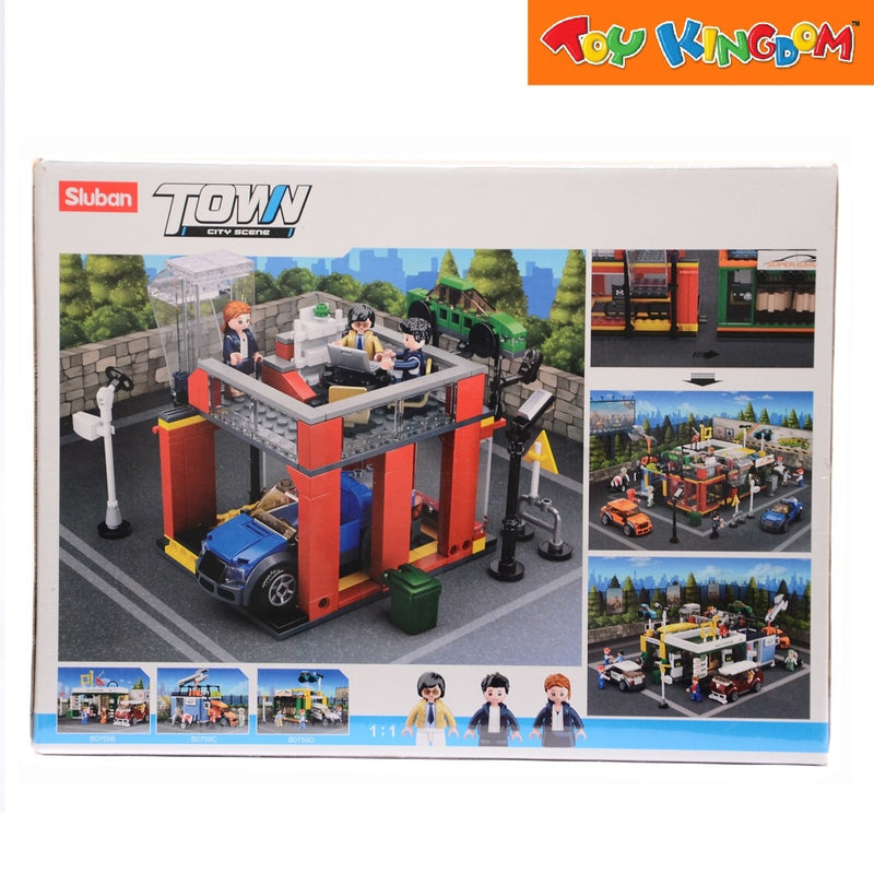 Sluban Town City Scene Car Shop Brick Set