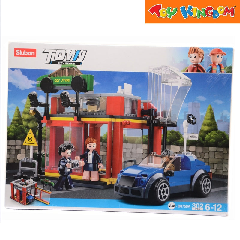 Sluban Town City Scene Car Shop Brick Set