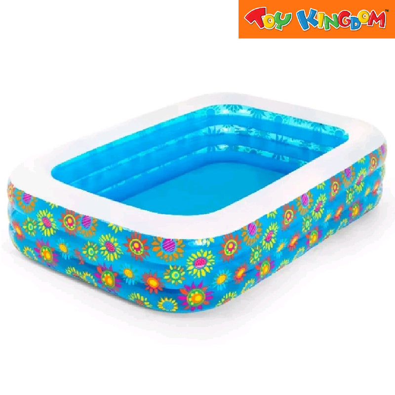 Bestway 7ft 60in x 60in x 22in Happy Flora Swimming Pool