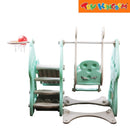 Blue 3-in-1 Mushroom Slide with Swing and Ball Ring Set