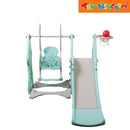 Blue 3-in-1 Mushroom Slide with Swing and Ball Ring Set